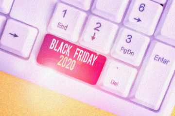 Text sign showing Black Friday 2020. Business photo showcasing day following Thanksgiving Discounts...