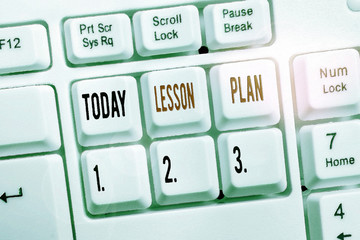 Writing note showing Lesson Plan. Business concept for a teacher s is detailed description of the...