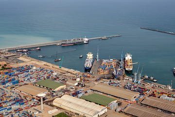 Aerial view of Lomé, capital of Togo. African country located in West Africa. year 2014