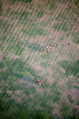Obraz premium Aerial view of a football field in Lomé, capital of Togo. African country located in West Africa. year 2014