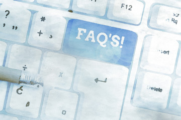 Conceptual hand writing showing Faq. Concept meaning a list of questions and answers relating to a...