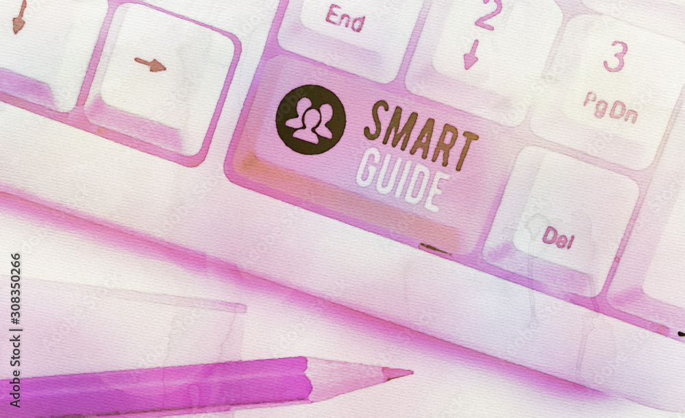 Poster word writing text smart guide. business photo showcasing used to guide the development of measurable