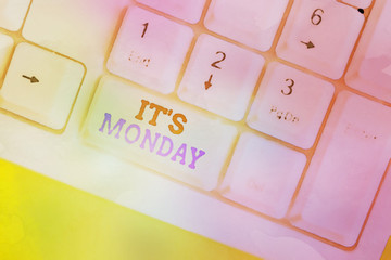 Conceptual hand writing showing It S Monday. Concept meaning welcoming the first day of the week...