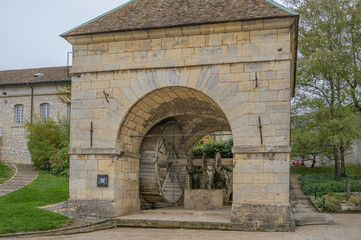Fototapeta na wymiar Fountain within the Citadel of Besancon, fortifications of Vauban, UNESCO World Heritage Site, France.