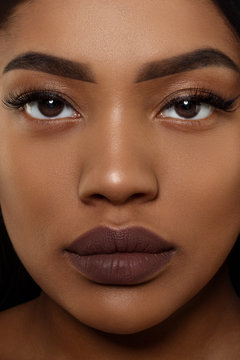 Woman face. Beauty black fresh skin girl African Ethnic female. Young african american model. Lux model.