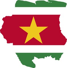 Republic of Suriname  Vector map. Isolated, white background
