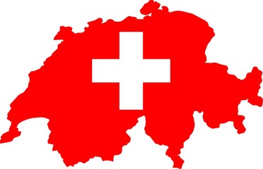 Switzerland, officially the Swiss Confederation  Vector map. Isolated, white background