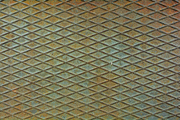 Texture of metal plate with embossed diamond pattern