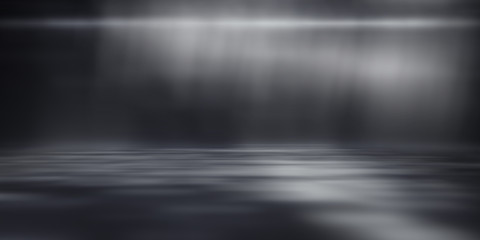 Blank black studio showcase with spotlight backdrop. Luxury stage room background for display or montage your product.