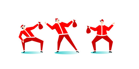 Christmas santa claus red hat trendy people