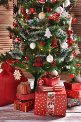 presents under Christmas tree