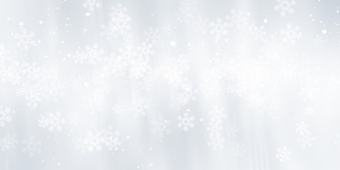 white and gray Christmas light with snowflake bokeh background, Winter backdrop wallpaper.