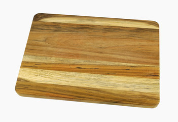 wooden chop board isolated on white background
