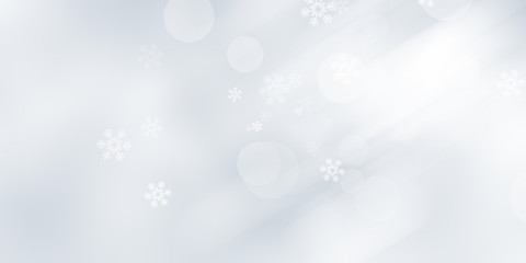 white and gray Christmas light with snowflake bokeh background, Winter backdrop wallpaper.