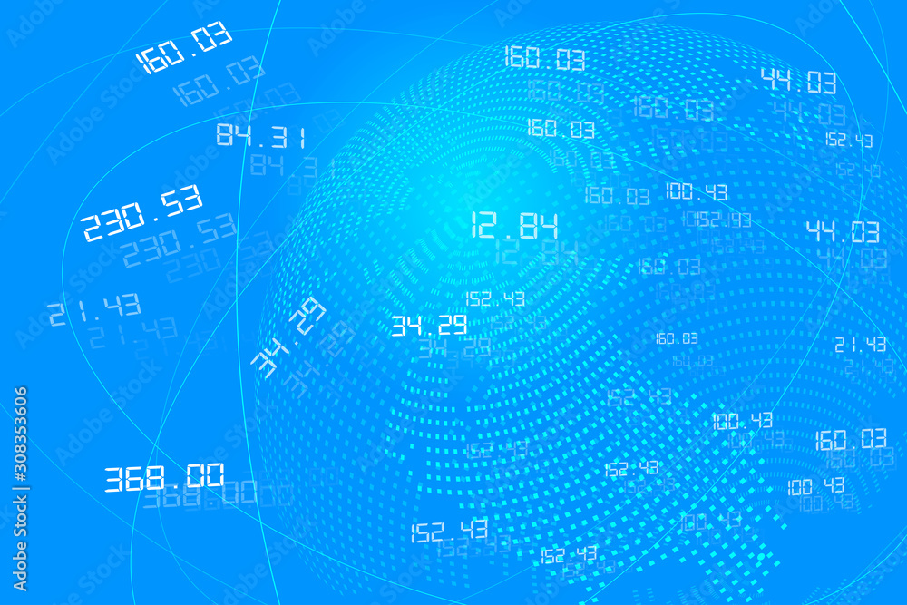 Poster the big data background of network technology constructed by luminous lines, digital and digital ear