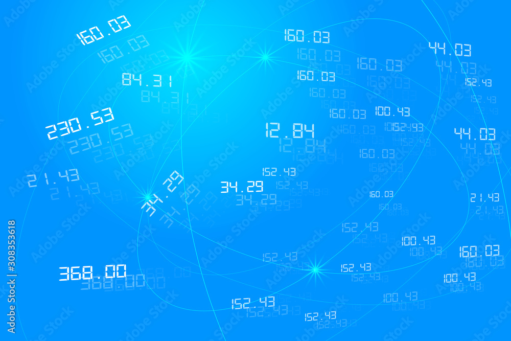 Poster the big data background of network technology constructed by luminous lines, digital and digital ear