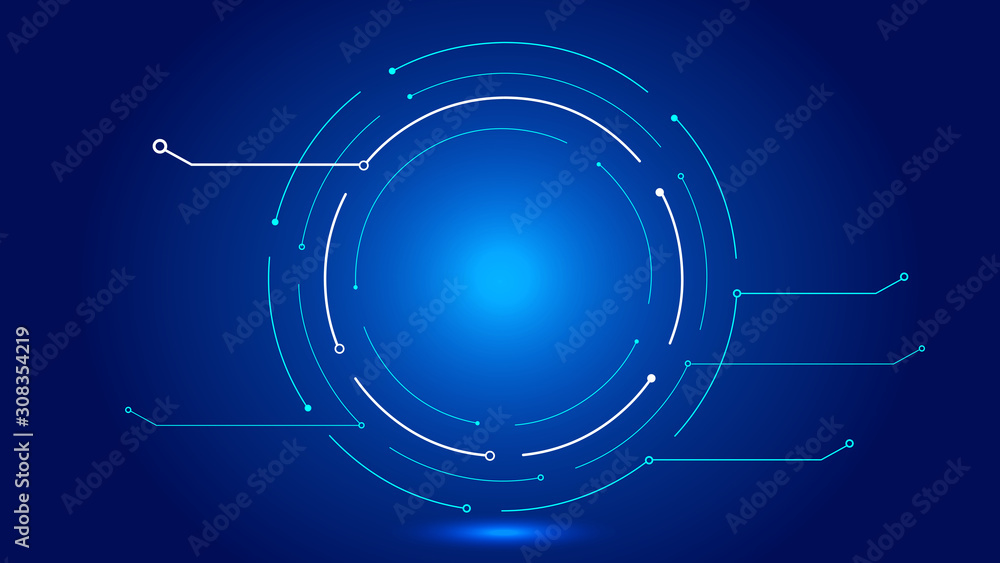 Poster dots and lines connect to create a global interface for future technological innovation