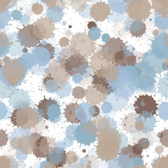 Watercolor paint splashes pattern, smear fluid splats.