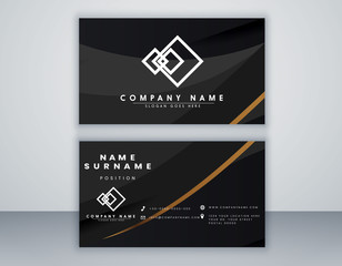 Modern orange bussines card template. Elegant element composition design with clean 