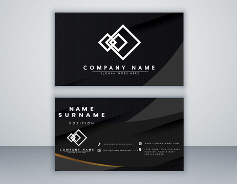 Modern Orange Bussines Card Template. Elegant Element Composition Design With Clean 