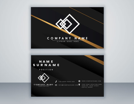 Modern Orange Bussines Card Template. Elegant Element Composition Design With Clean 