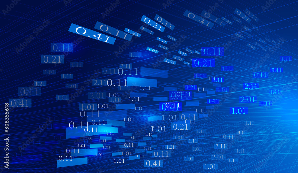 Poster luminescent line and digital construction of network technology big data background