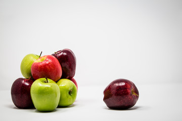 Group of  Apples on Isolated White Background