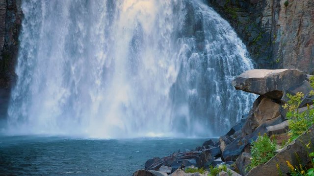 The beautiful Rainbow Falls in the Ansel Adams Wilderness near Mammoth Lakes California USA