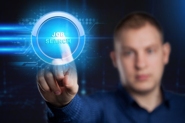 Business, Technology, Internet and network concept. Job Search human resources recruitment career.