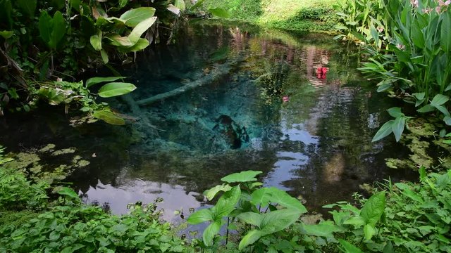 4K video of Chet Si fountain in Chiangmai province, Thailand.