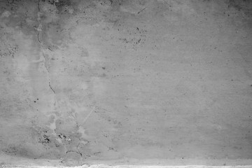 Close-up of White cement crack wall and peeled paint caused by water and sunlight. Peel wall of White house paint with black stain. Black and White of Texture background.