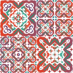 Antique ornate tiles talavera mexico.