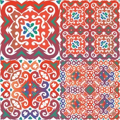 Ethnic ceramic tiles in mexican talavera.