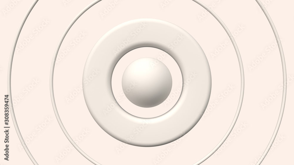 Poster abstract sphere circle target 3d rendering scene