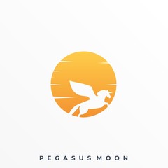 Pegasus Moon Illustration Vector Template