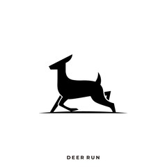 Deer Jumping Illustration Vector Template