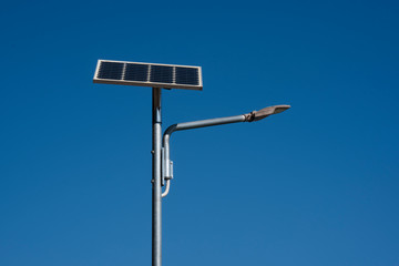solar cell with blue sky