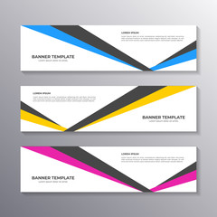 Fototapeta premium Banner with minimal design, cool geometric business background, Applicable for Banners, Header, Footer, Advertising