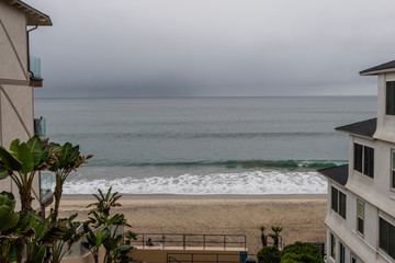 Scenic Carlsbad vista on a rainy winter day, Southern California