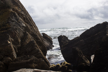 rocks and sea