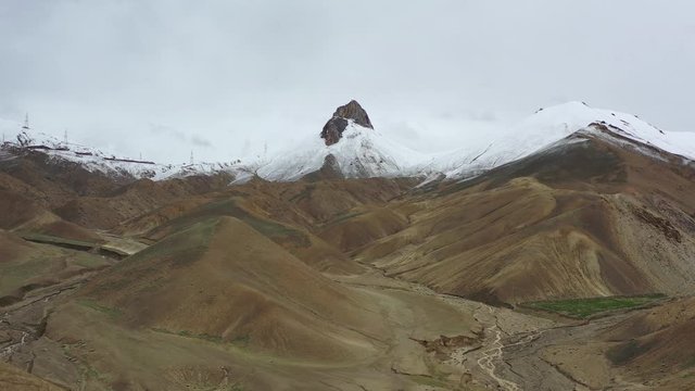 aerial view of the majestic namkila pass on the srinagar-leh national highway