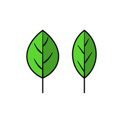 leaf icon in trendy flat design