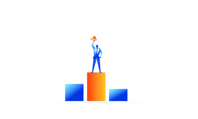 Business work concept illustration about winner goal team work