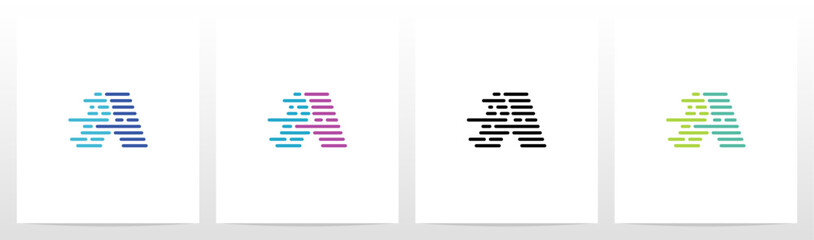 Lines And Dots Letter Logo Design A