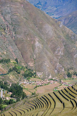 Fototapeta na wymiar Andes Mountains overlook Plateau in Pisac Peru