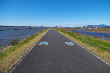 霞ヶ浦のサイクリングロード