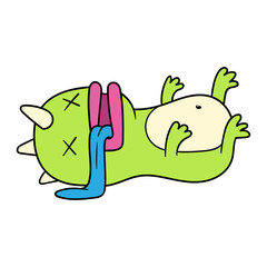 Cartoon Dead Monster Vector Illustration