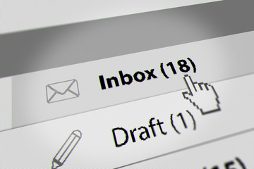 Computer Mouse Choosing Mail Box UI on Webmail. 