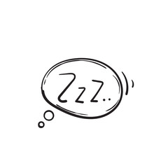 doodle zzz illustration symbol for sleepy isolated  background