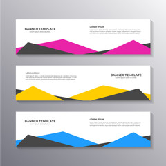 Fototapeta premium Banner with minimal design, cool geometric business background, Applicable for Banners, Header, Footer, Advertising